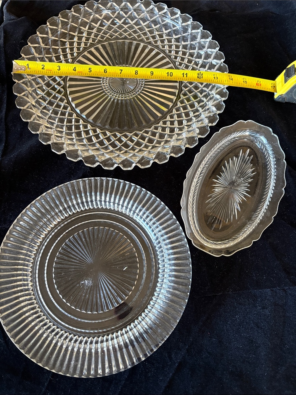 Clear Glass Serving Plates Elegant Pressed Glass